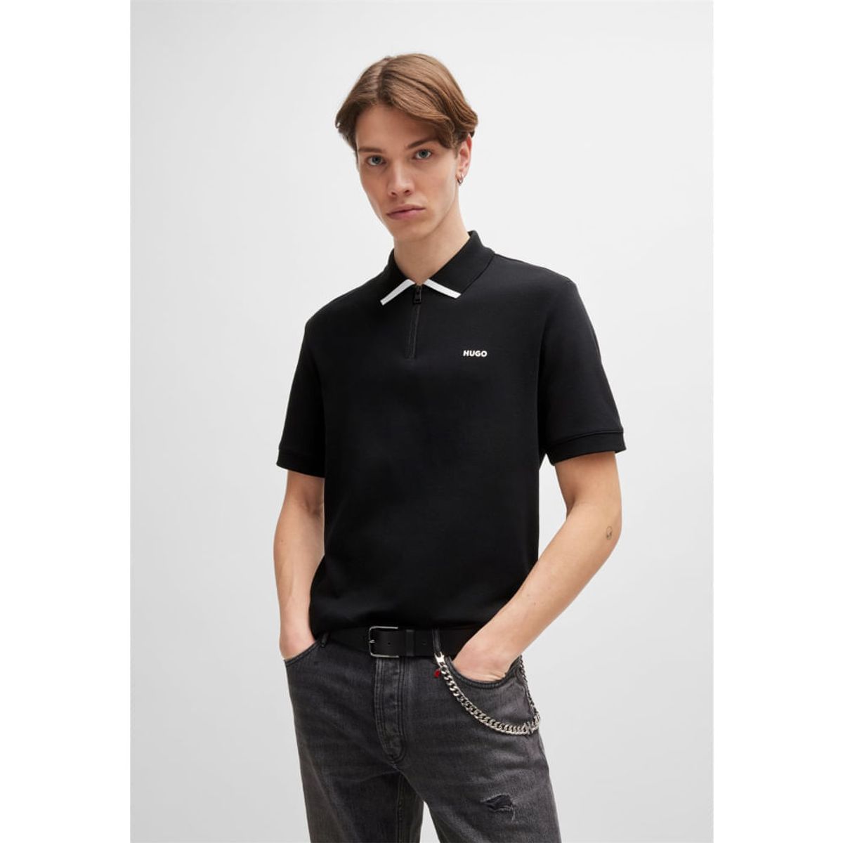 HUGO BOSS - Hugo - Polo de piqué de algodón con logo en contraste