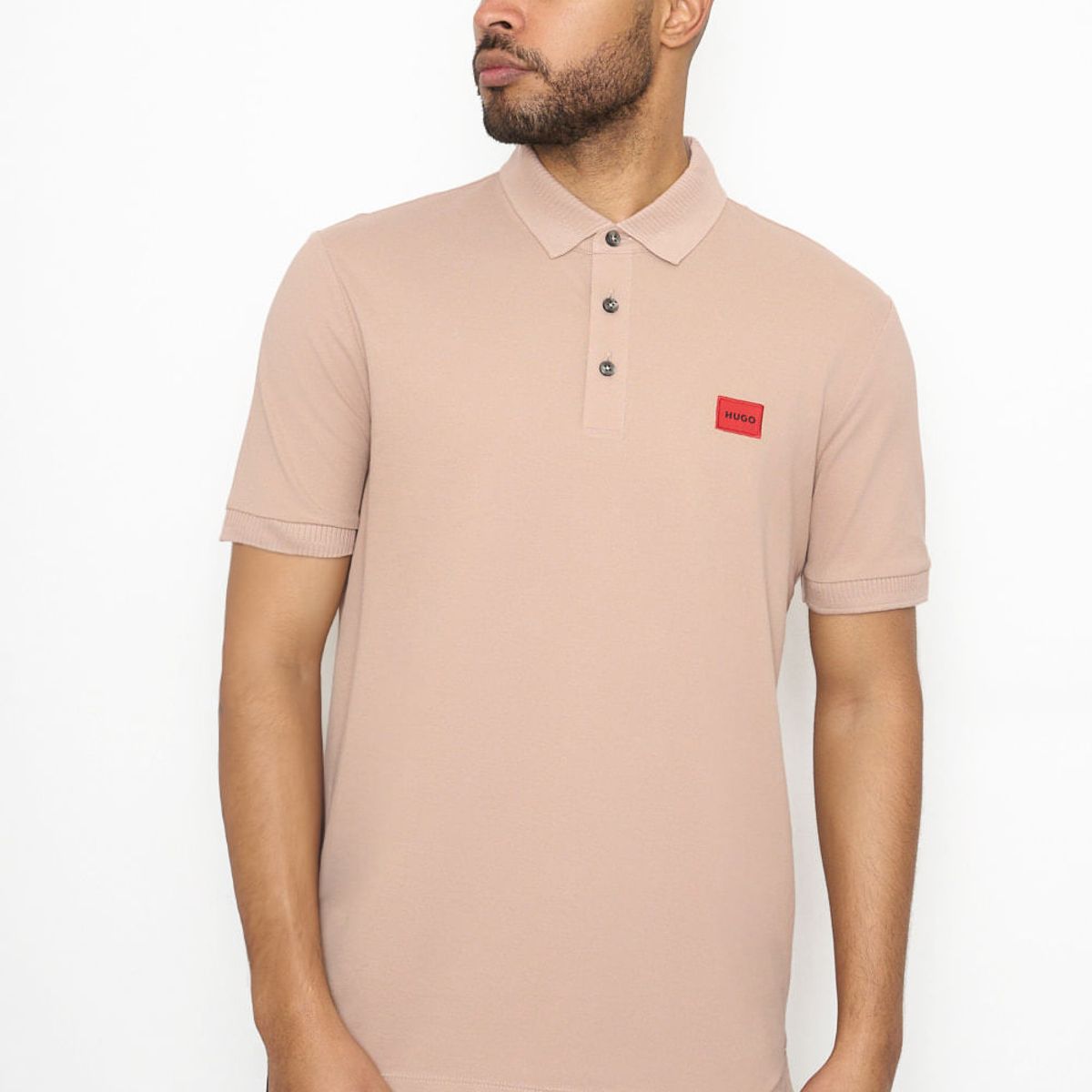 HUGO BOSS - Hugo - Polo slim fit de piqué de algodón con etiqueta con logo