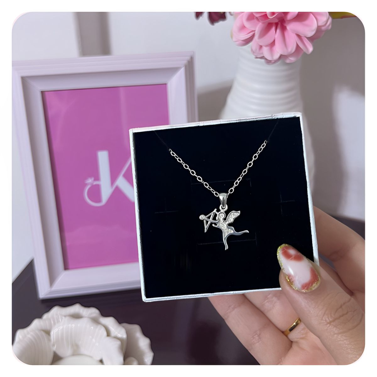 GENERICO - Collar Mamá Cupido Circones Regalo Cumpleaños Joya Plata 925