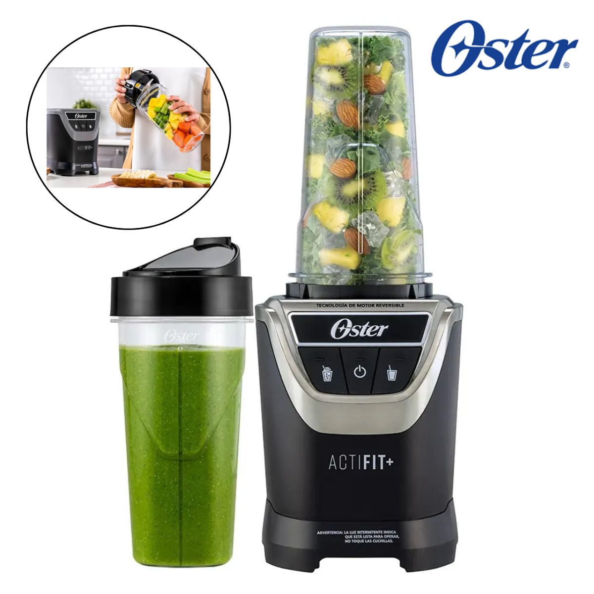 OSTER - Licuadora Personal Xpert Oster ActiFit con vaso Blend-N-Go de Tritan
