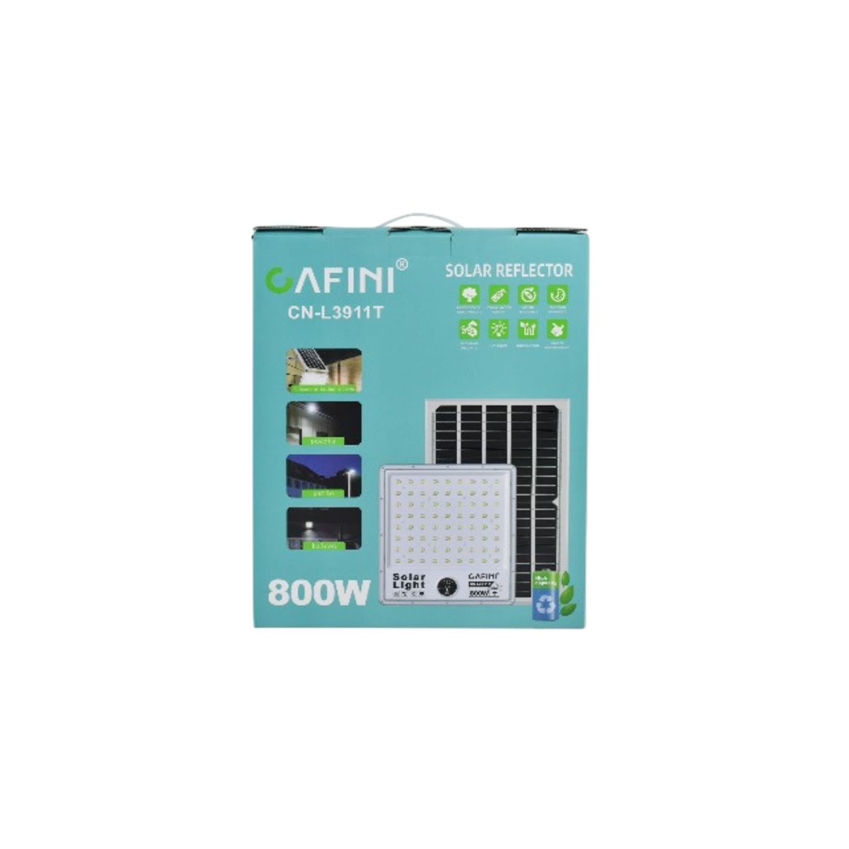 CAFINI - Reflector Solar LED 800W CN-L3911T 800W Potencia iluminación Exterior