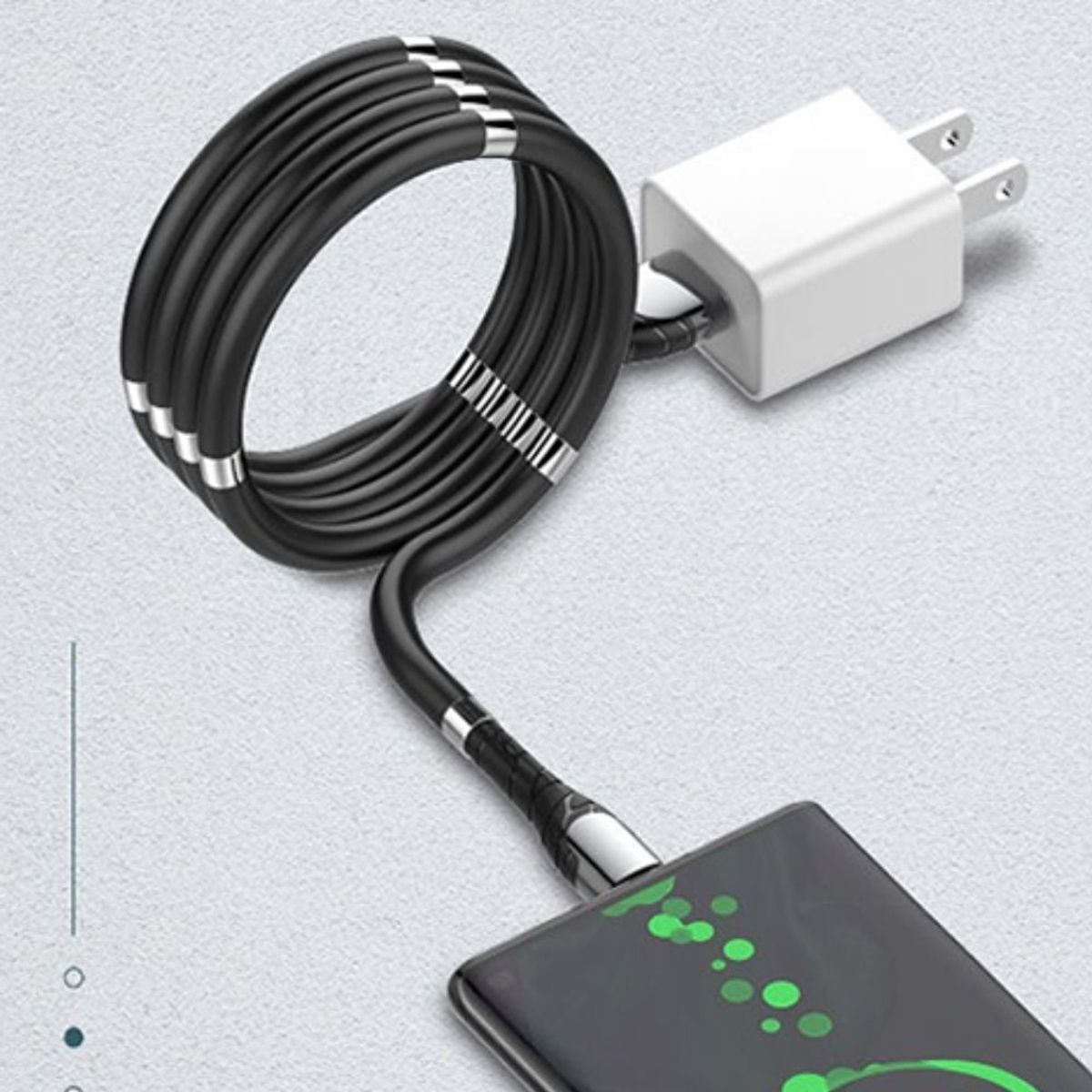 LDNIO - Cable Reforzado Imantado Nano Data Cable Tipo C