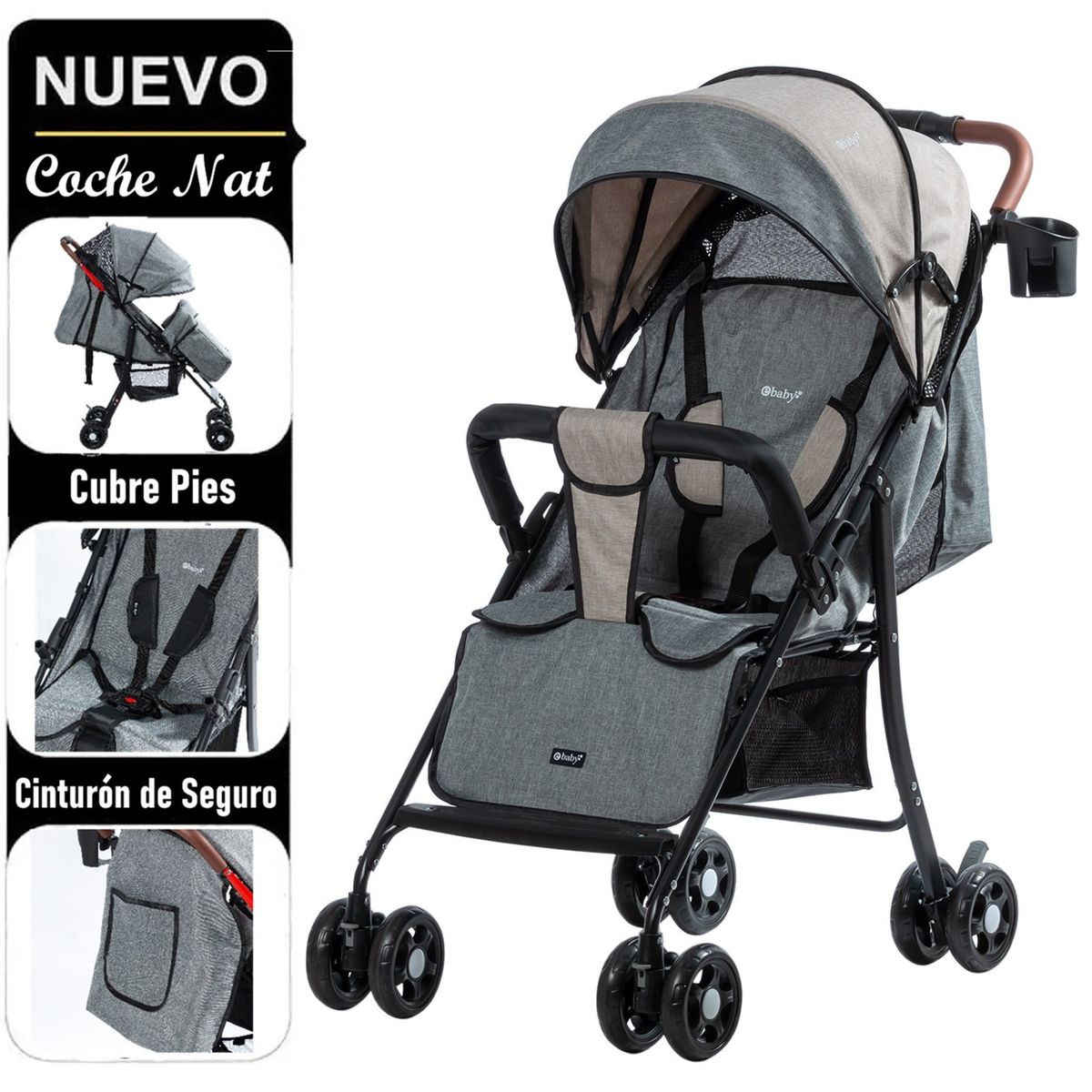 EBABY - Coche de Paseo Nat Beige