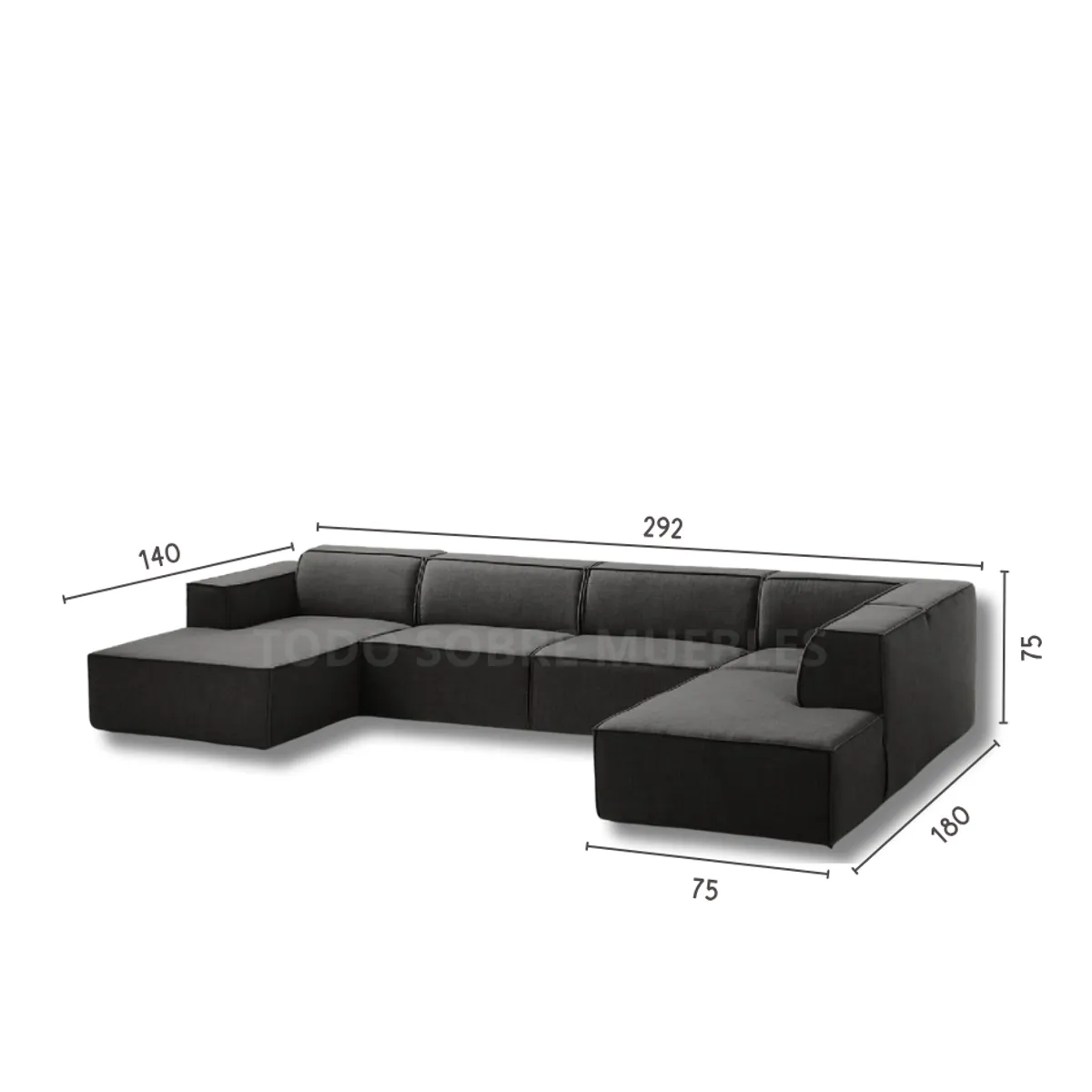 GENERICO - Seccional Derecho Lujo Vitoriano - Gris Oscuro