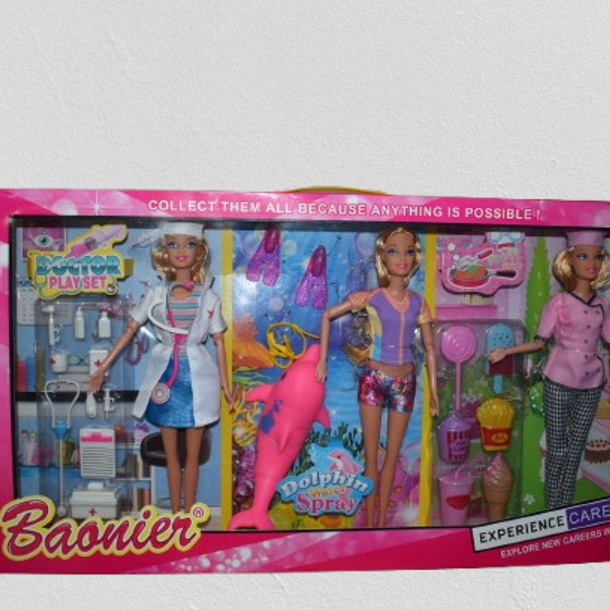 GENERICO - SET DE 3 MUÑECAS CON SU PROFESIÓN