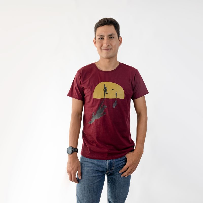CINCO AM - CAMISETA LIFESTYLE MAN WINE RUNNER  CINCO AM