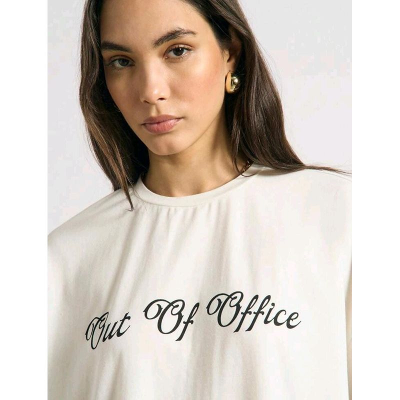 GENERICO - SHEIN Camiseta de cuello redondo y hombros caídos