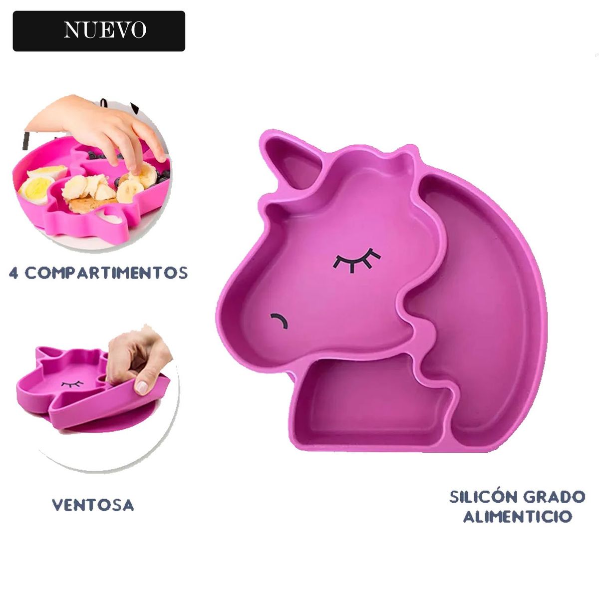 GENERICO - Plato Silicona para Bebe Unicornio