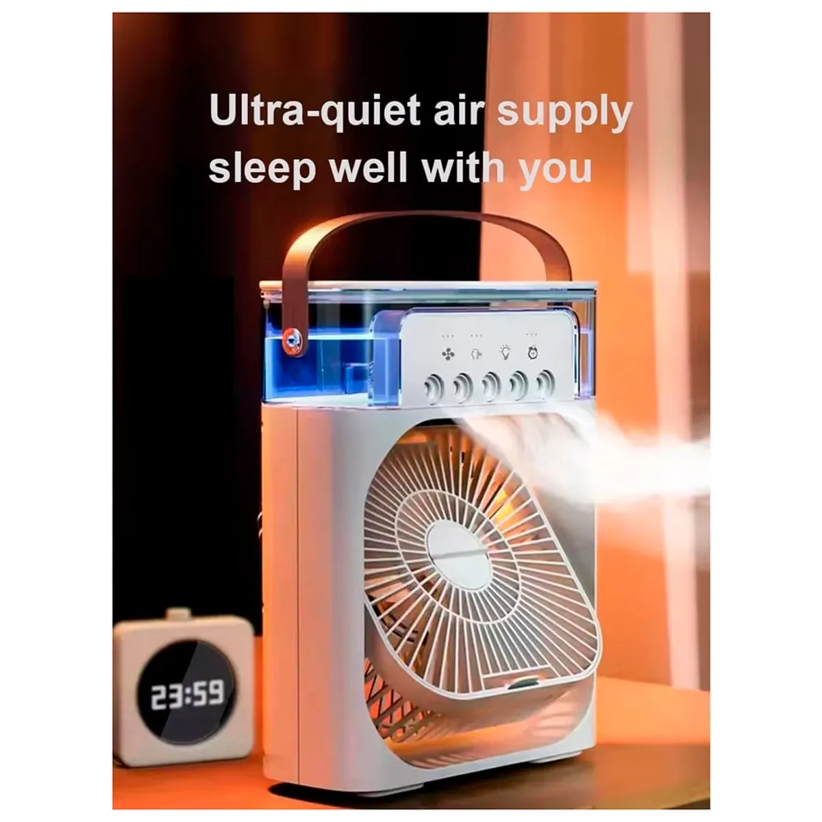 SEISA - mini Ventilador Humificador Climatizador para mesa escritorio