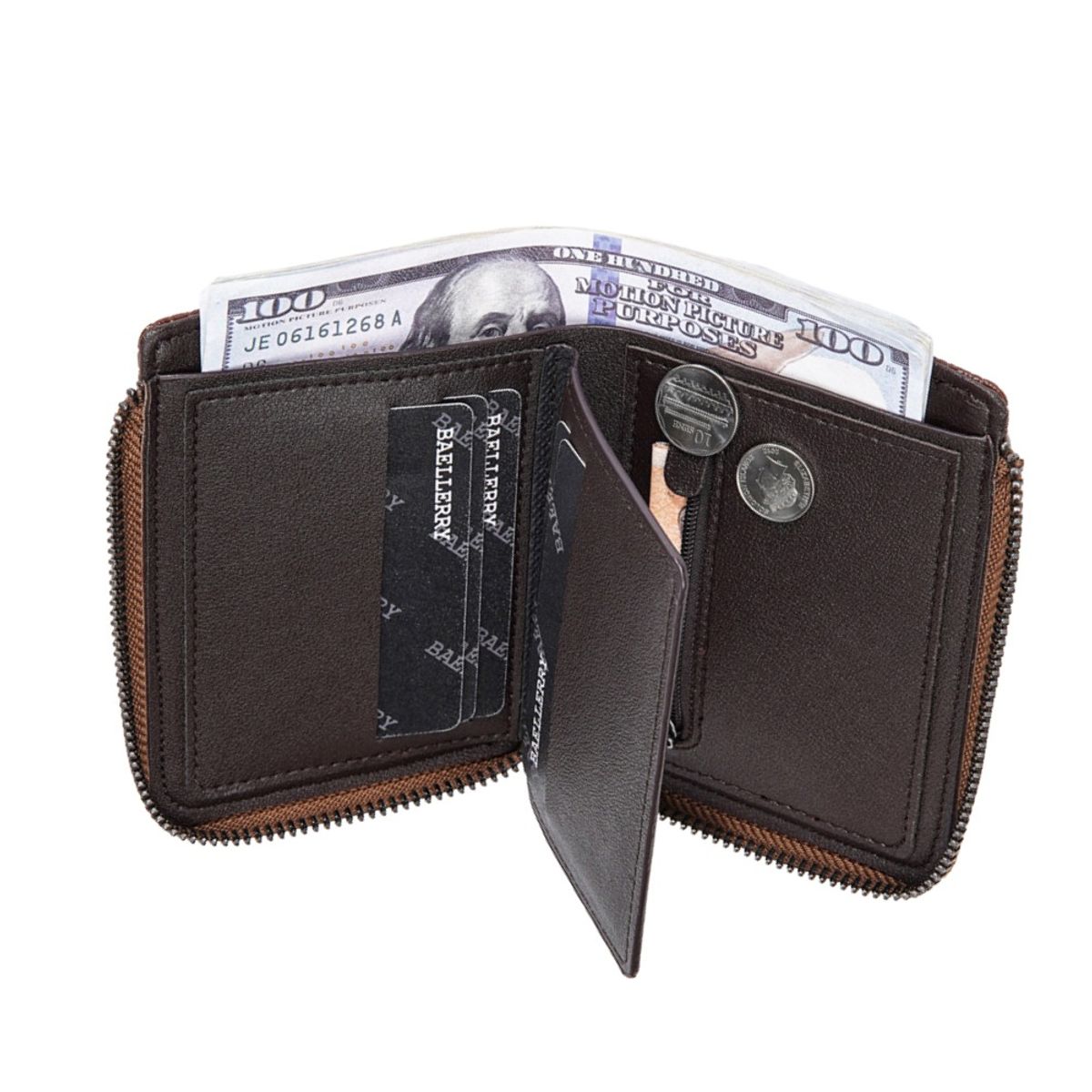 BAELLERRY - Moderna billetera de cuero vegano PU D3050