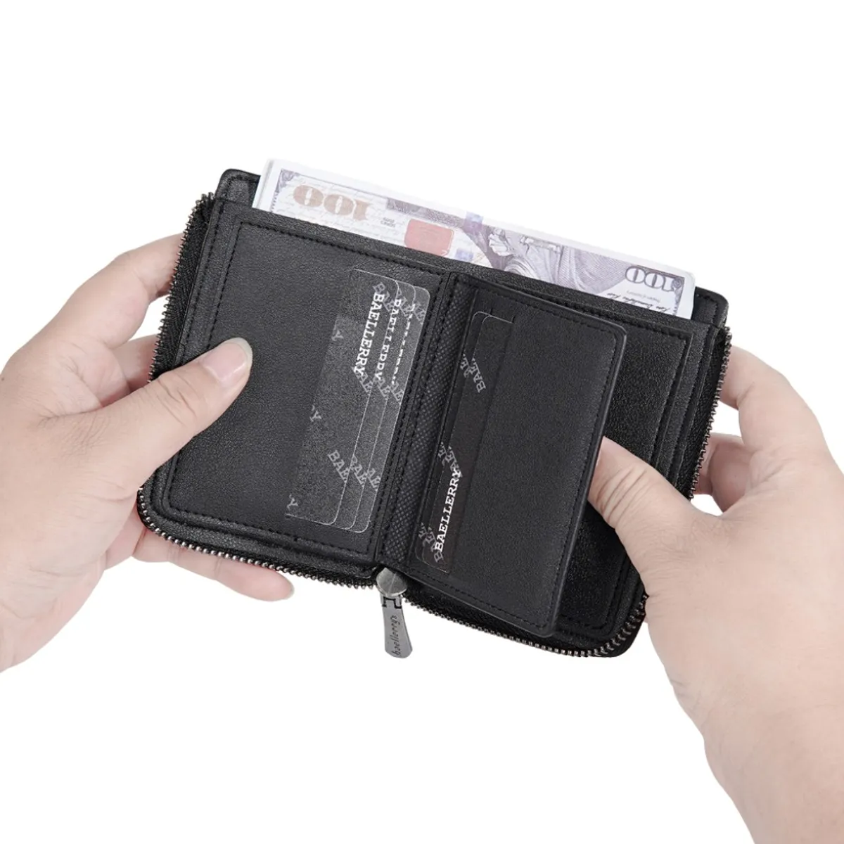 BAELLERRY - Moderna billetera de cuero vegano PU D3050