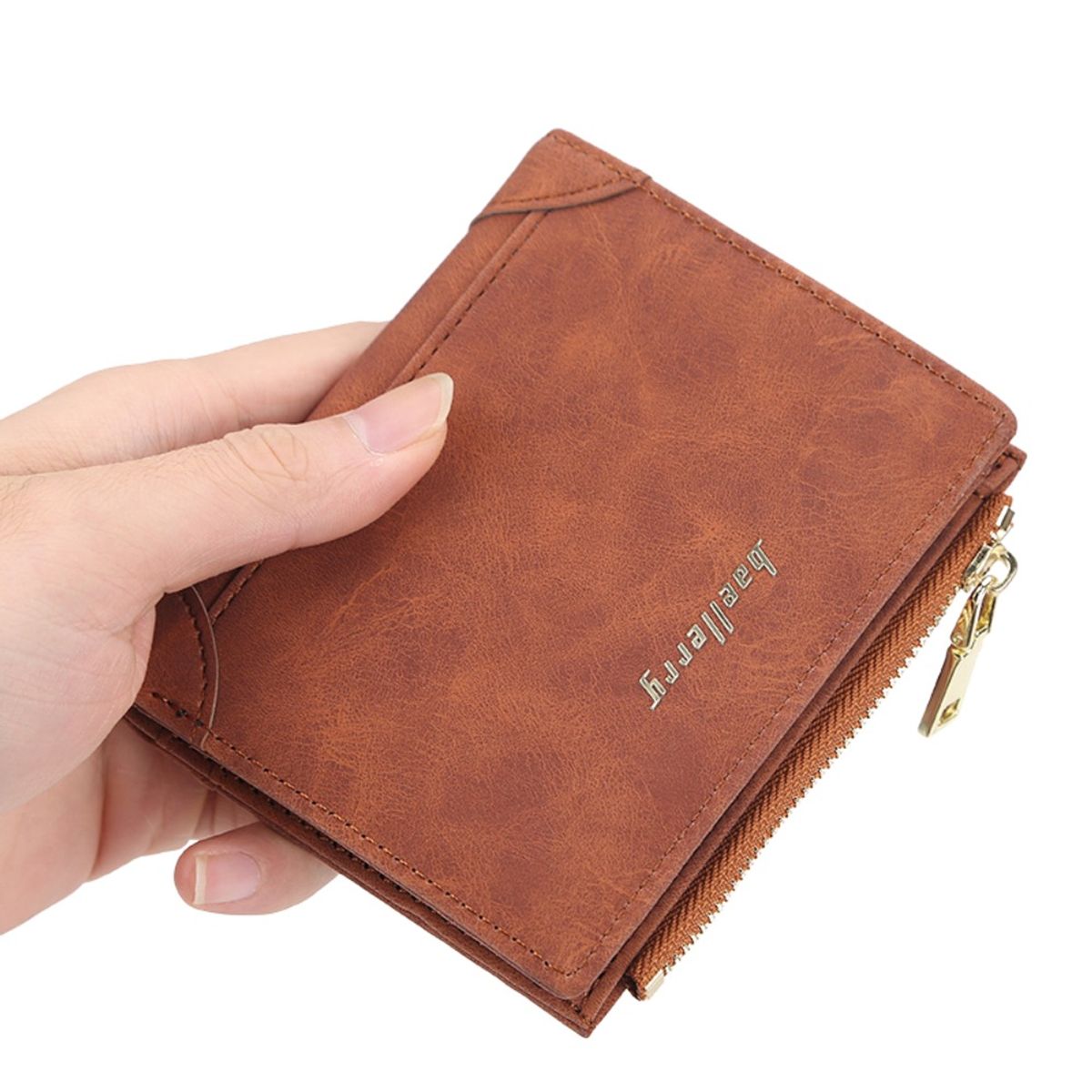 BAELLERRY - Moderna billetera de cuero vegano PU DR051