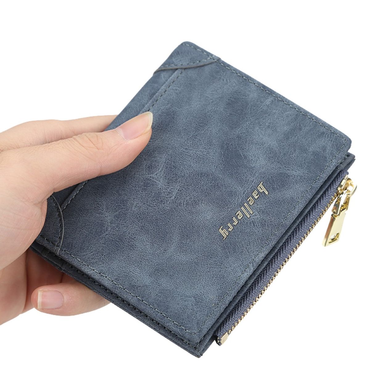 BAELLERRY - Moderna billetera de cuero vegano PU DR051