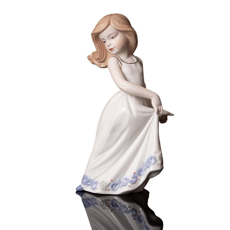 PANADECOR - Niña Con Vestido Blanco Porcelana
