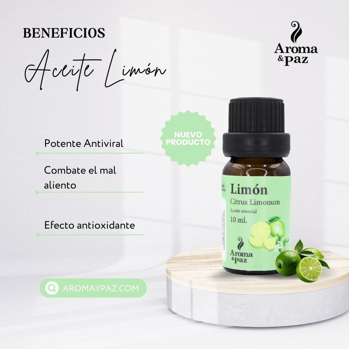 AROMA & PAZ - Aceite esencial de Limón 10 ml