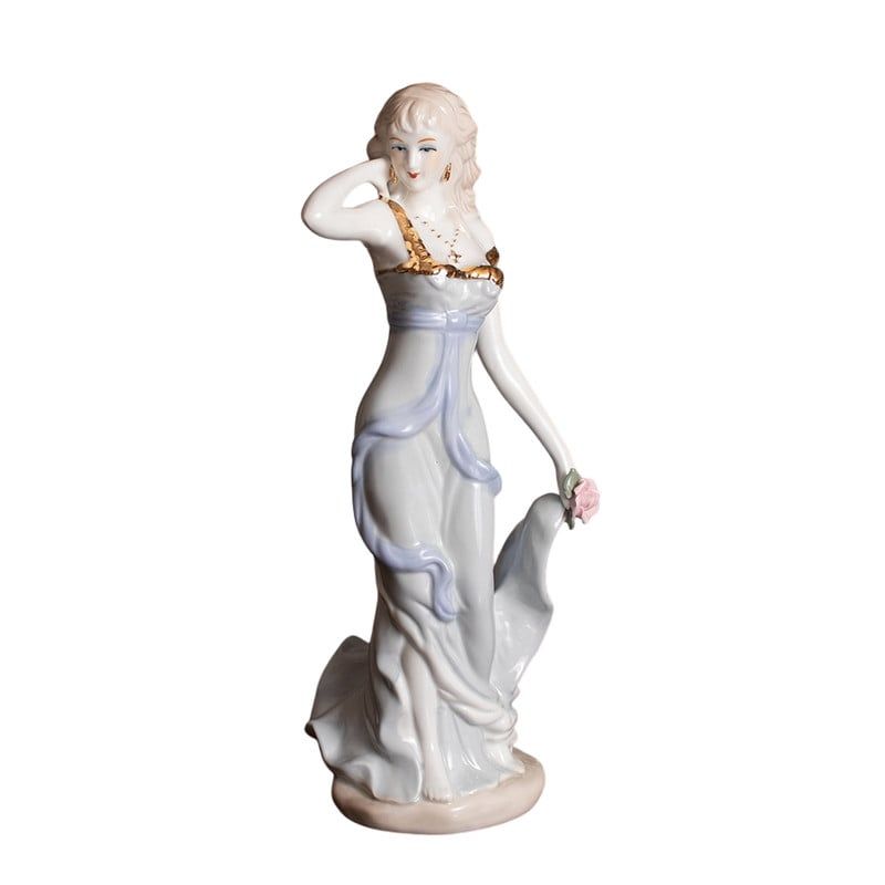 PANADECOR - Dama Elegante Vestido Azul Porcelana