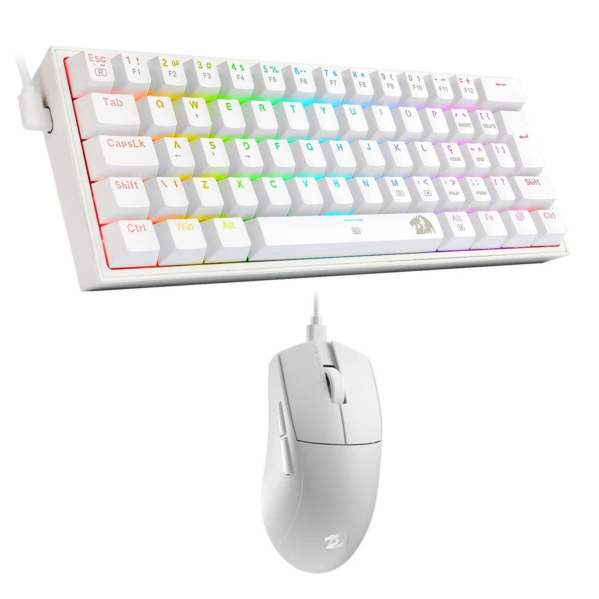 REDRAGON - Redragon - Kit S143 K617 Switch Red + M724 Wired - White