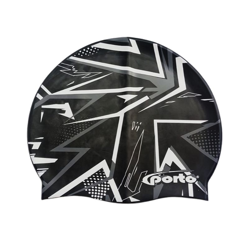 PORTO - GORRO PARA NATACIÓN DISEÑO ELÉCTRICO ESTÁNDAR PORTO NEGRO