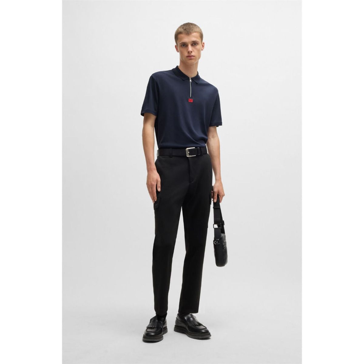 HUGO BOSS - Hugo - Polo de punto de algodón con etiqueta con logo