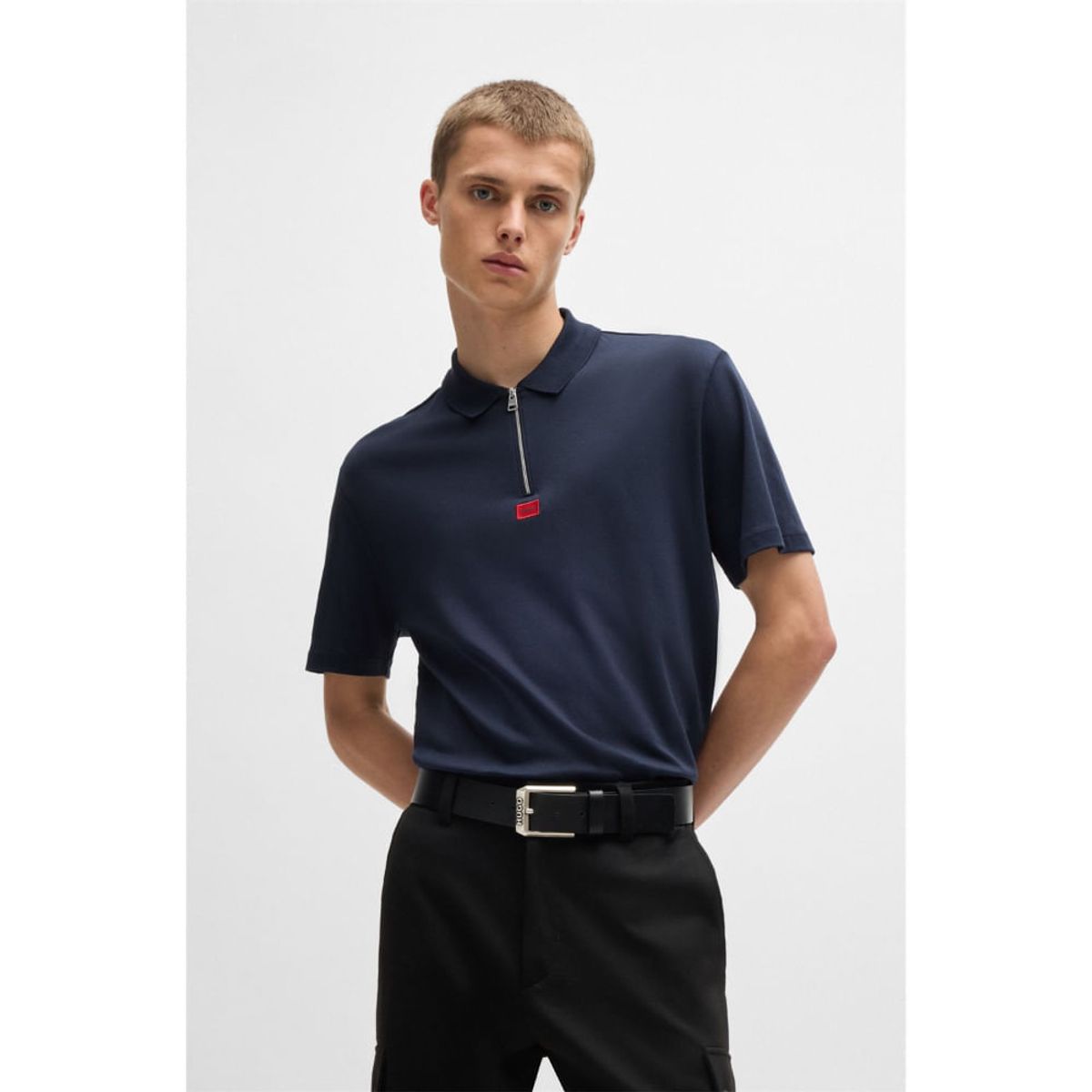 HUGO BOSS - Hugo - Polo de punto de algodón con etiqueta con logo