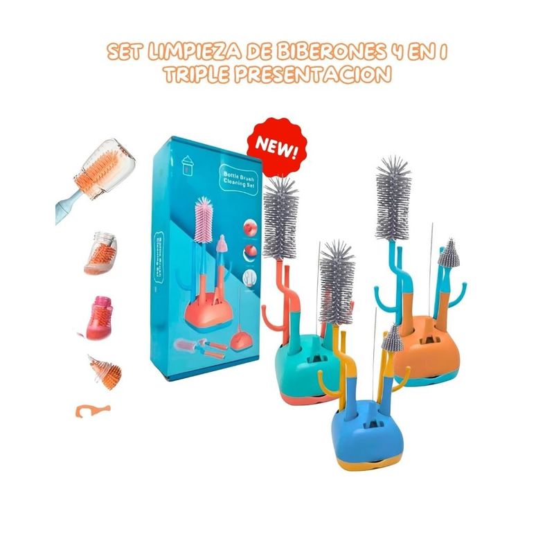 GENERICO - Set Limpieza De Biberones 4 en 1