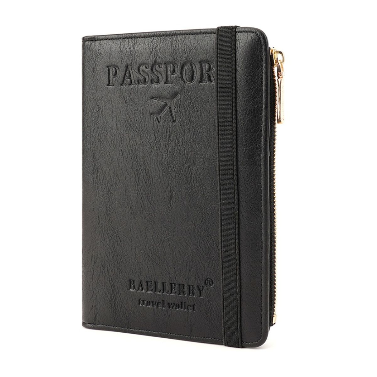 BAELLERRY - Billetera y porta pasaporte de cuero vegano PU K2392