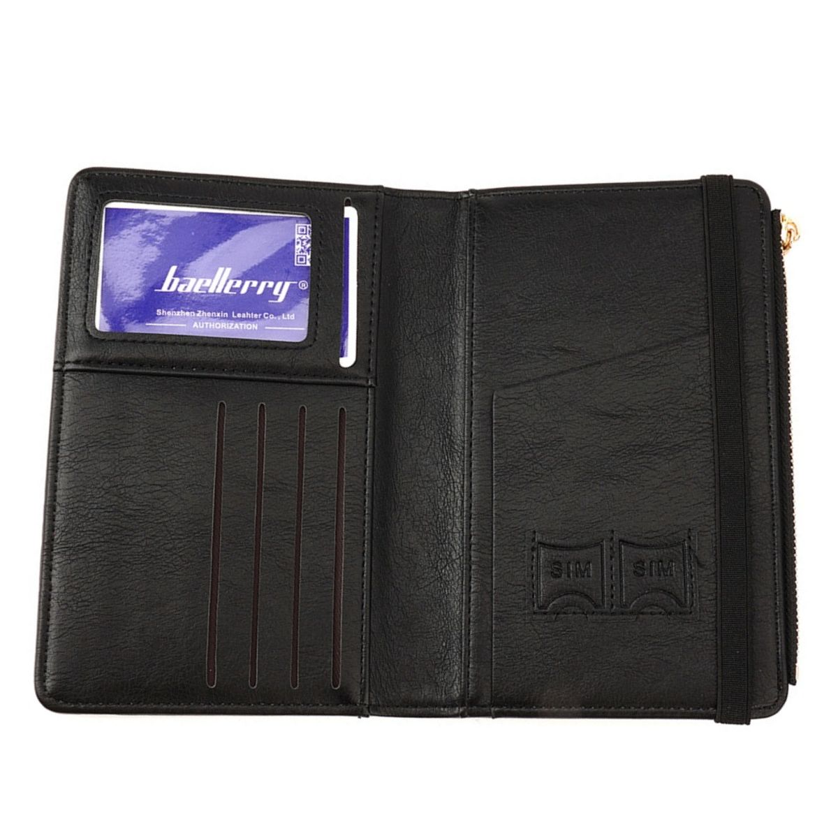 BAELLERRY - Billetera y porta pasaporte de cuero vegano PU K2392