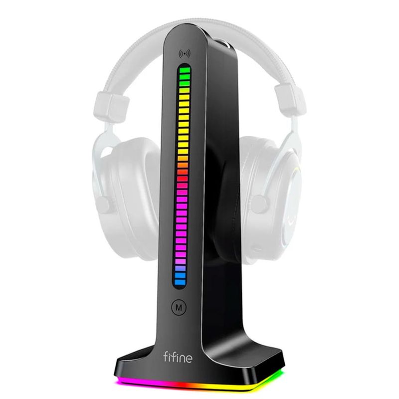 FIFINE - soporte de audifono fifine s3 para audifono con rgb negro