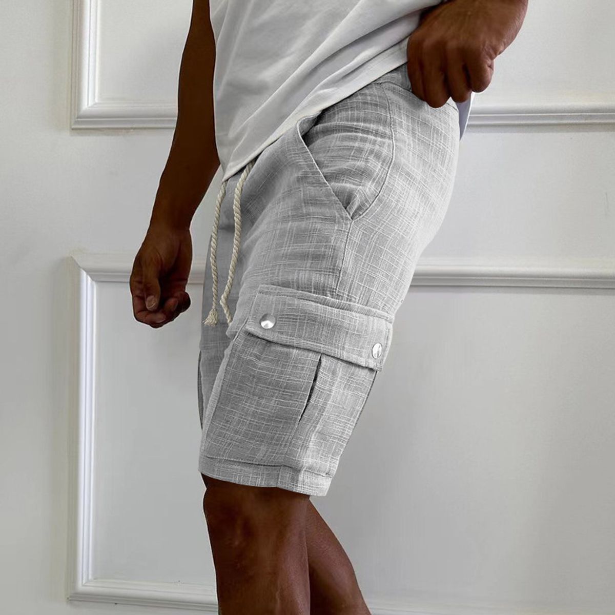 BLWOENS - Pantalones cortos de verano para hombres - Gris