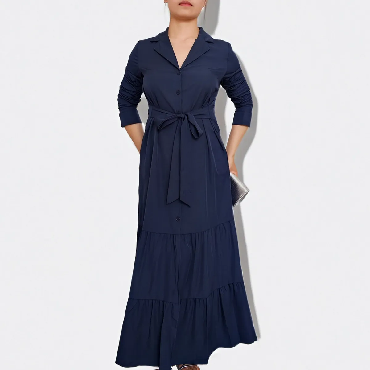 RINODERINA - Vestido Largo Casual Moda Mujer Con Volantes