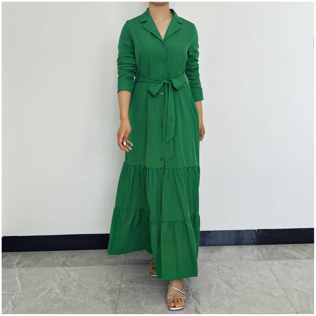 RINODERINA - Vestido Largo Casual Moda Mujer Con Volantes