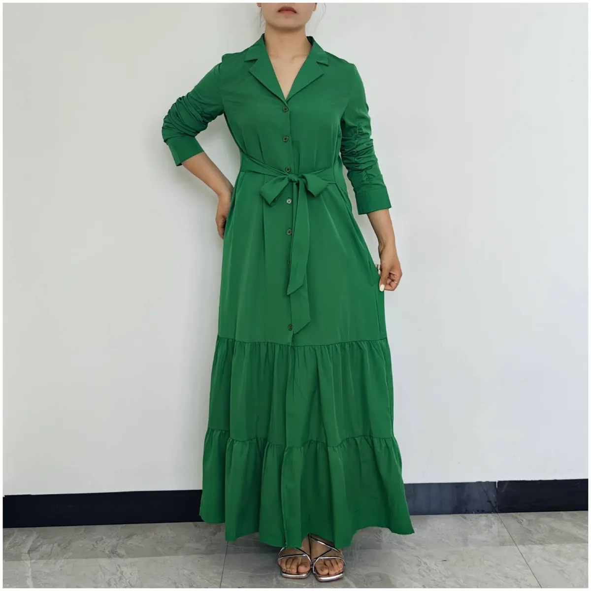 RINODERINA - Vestido Largo Casual Moda Mujer Con Volantes