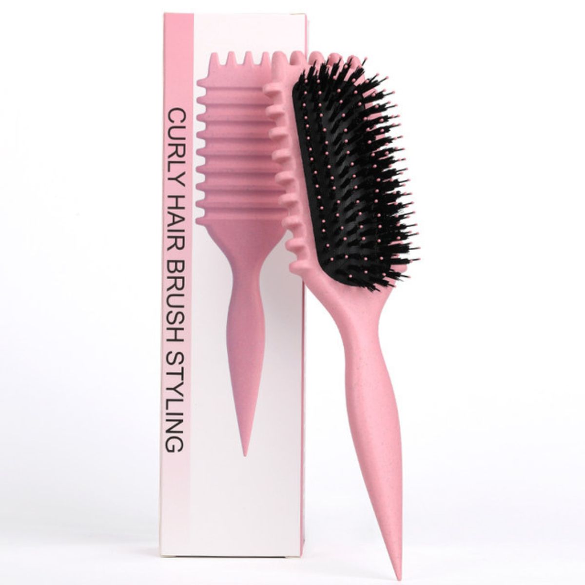 GENERICO - PEINE PARA RIZOS - CURLY HAIR BRUSH ROSA