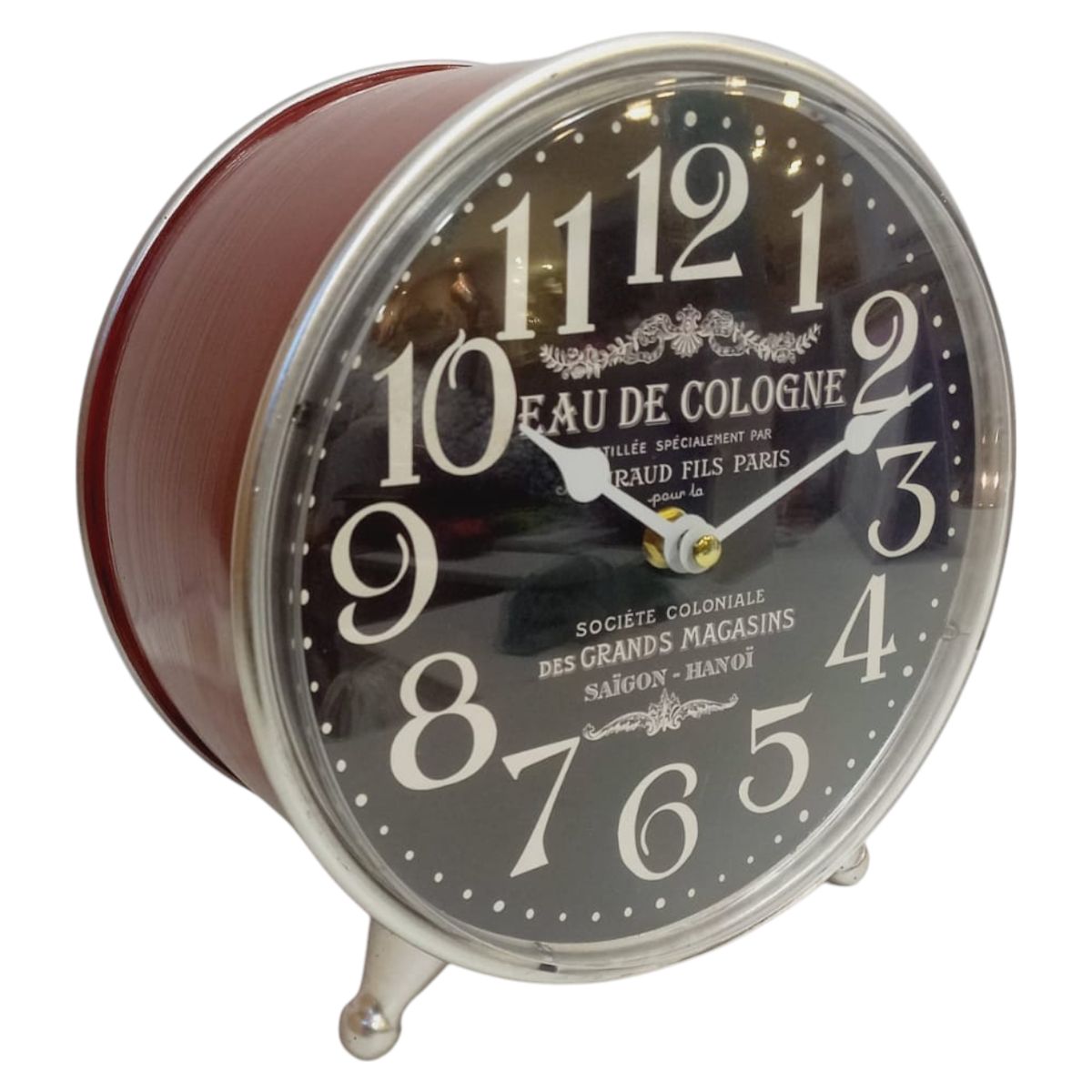 GENERICO - Reloj De Mesa De Metal Estilo Retro Rojo