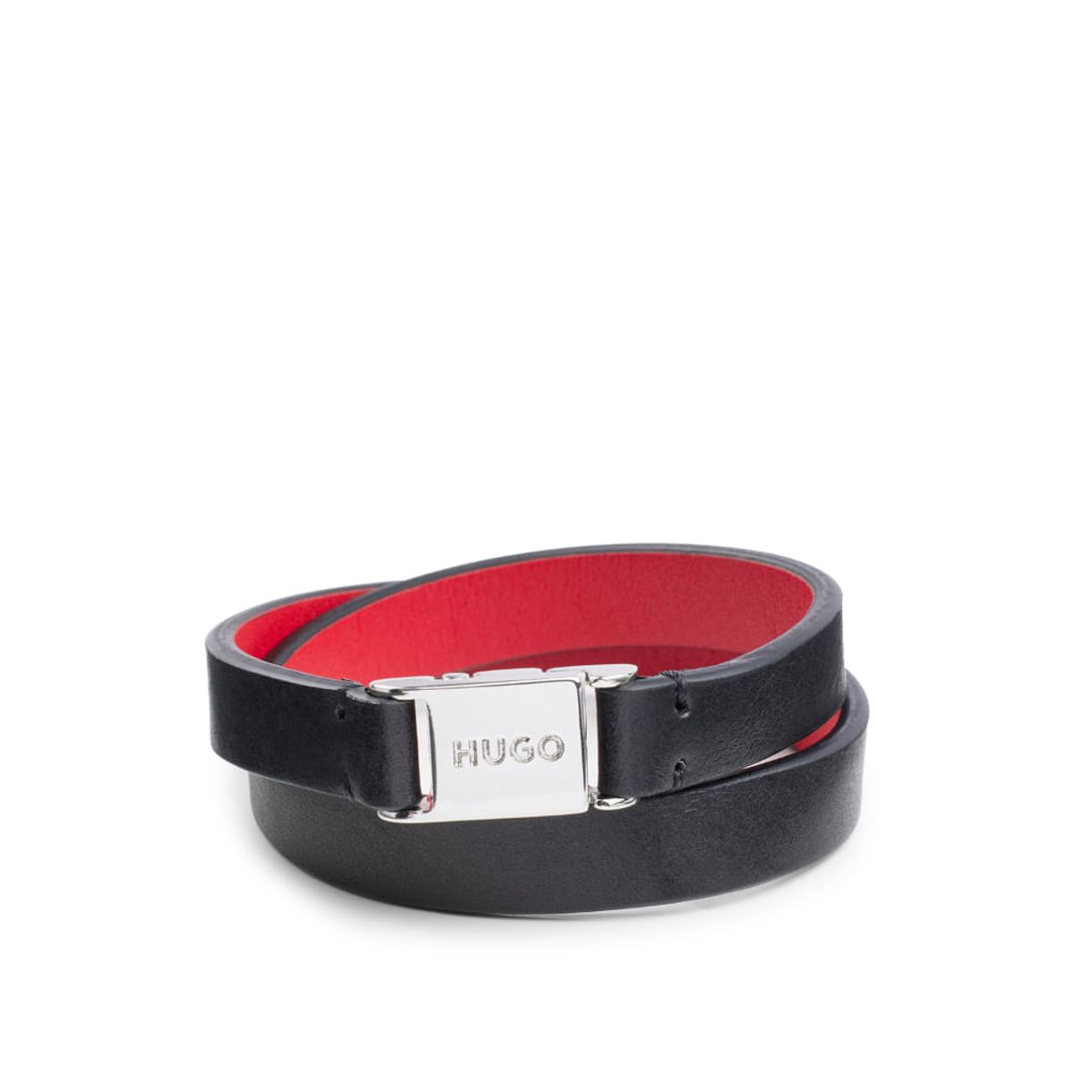 HUGO BOSS - Hugo - Brazalete doble de piel italiana