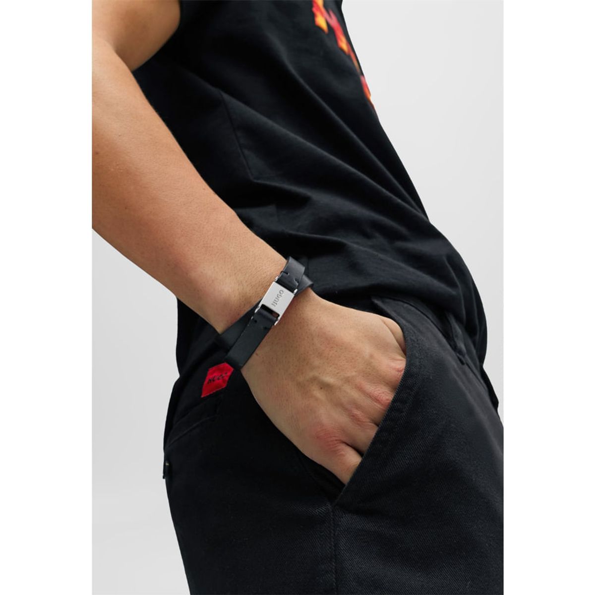 HUGO BOSS - Hugo - Brazalete doble de piel italiana