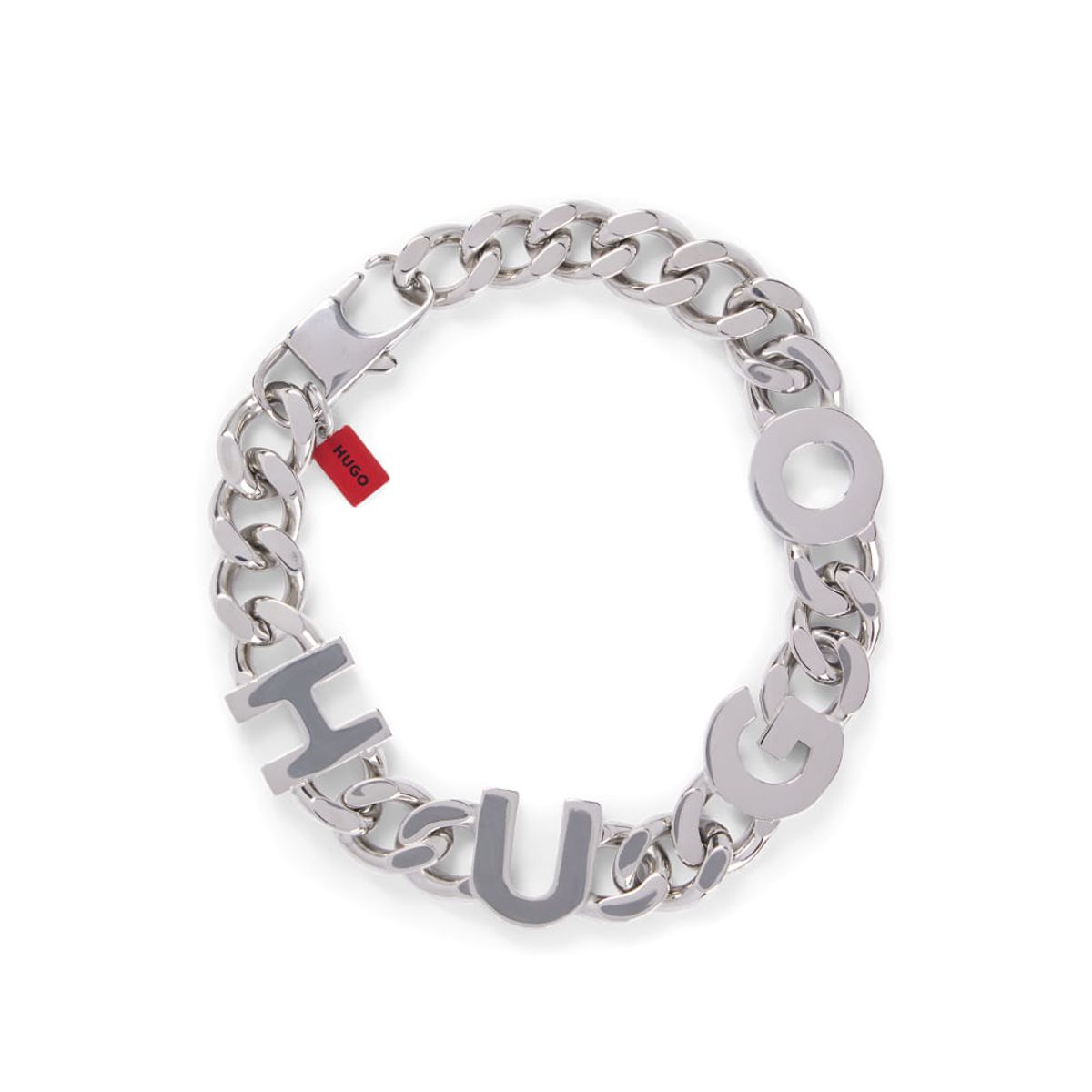 HUGO BOSS - Hugo - Brazalete de cadena con letras del logo