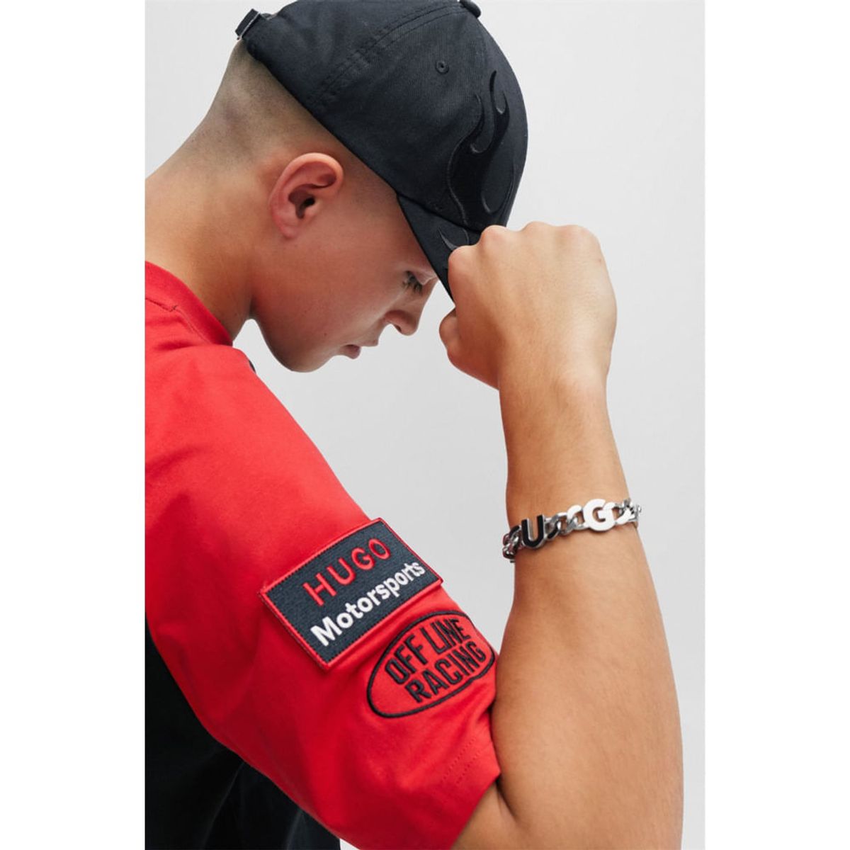 HUGO BOSS - Hugo - Brazalete de cadena con letras del logo