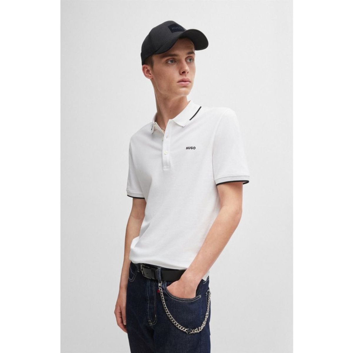 HUGO BOSS - Hugo - Polo slim fit de algodón elástico con logo estampado