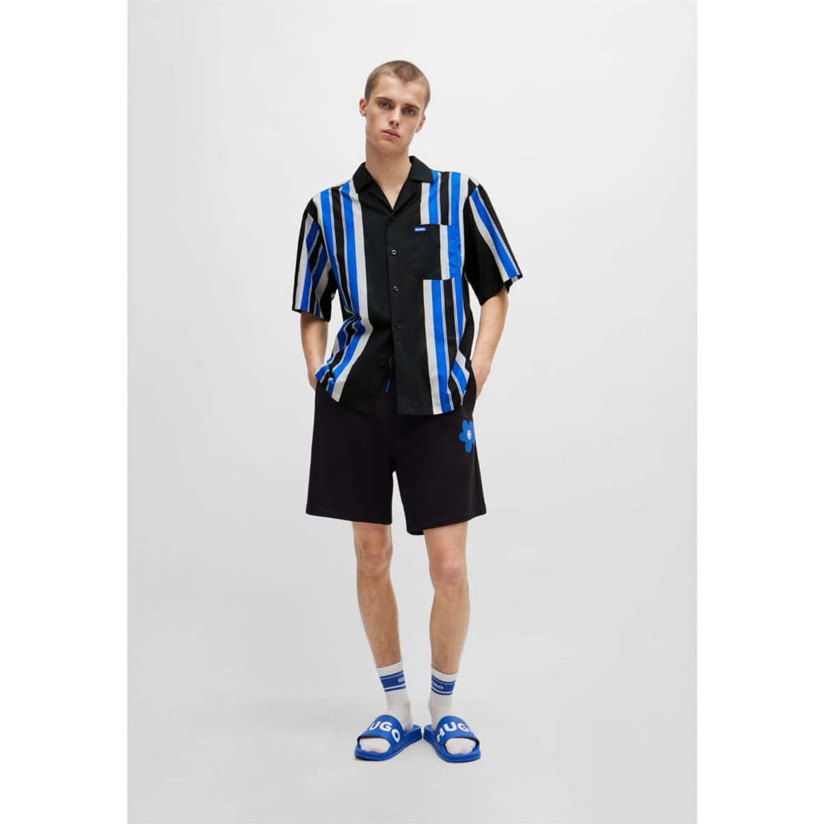 HUGO BOSS - Hugo - Camisa oversize fit de popelín de algodón con logo