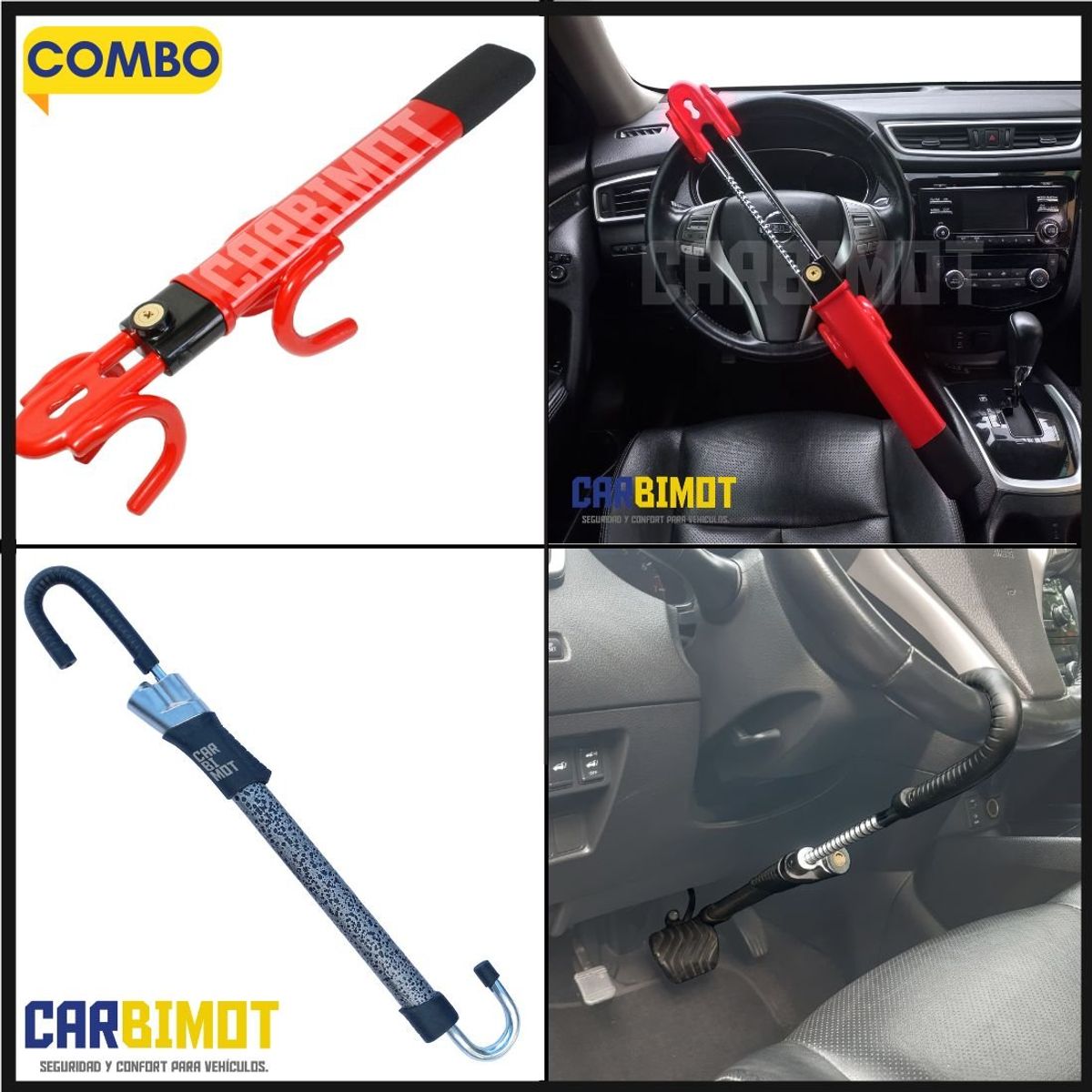 GENERICO - SEGURO BLOQUEO TRABA  VOLANTE TIMON ANTIRROBO VEHICULAR