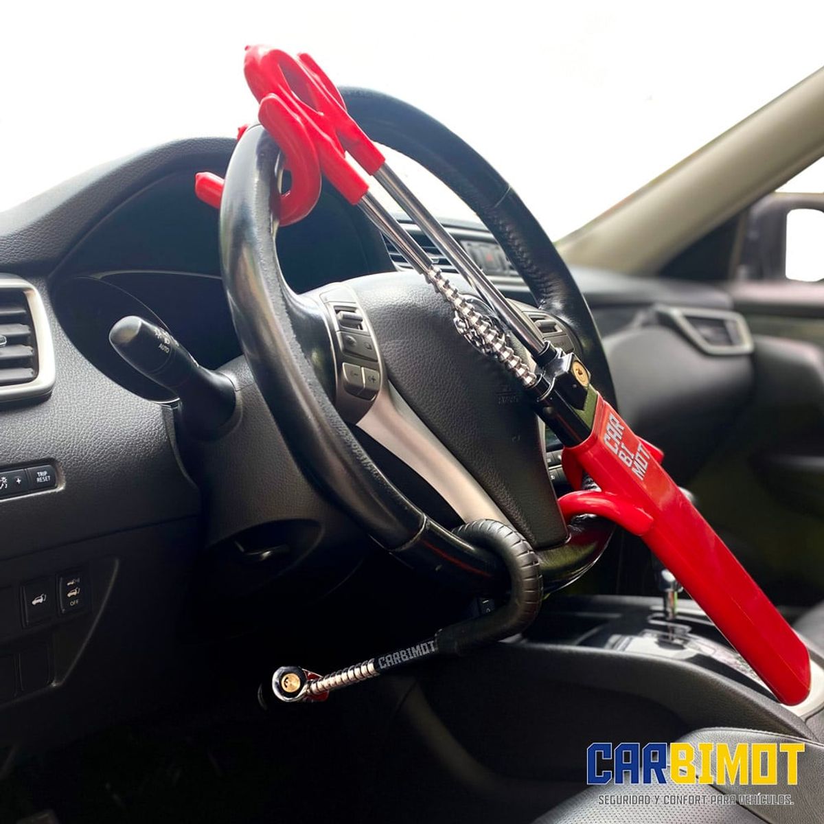 GENERICO - SEGURO BLOQUEO TRABA  VOLANTE TIMON ANTIRROBO VEHICULAR