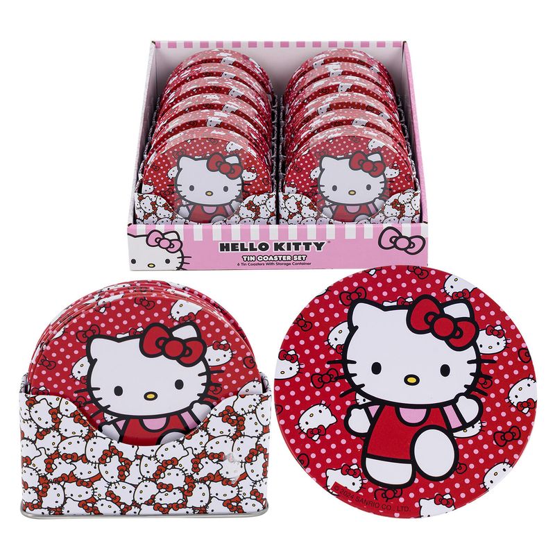 SANRIO - Posavasos Hello Kitty  x 6 unidades de metal