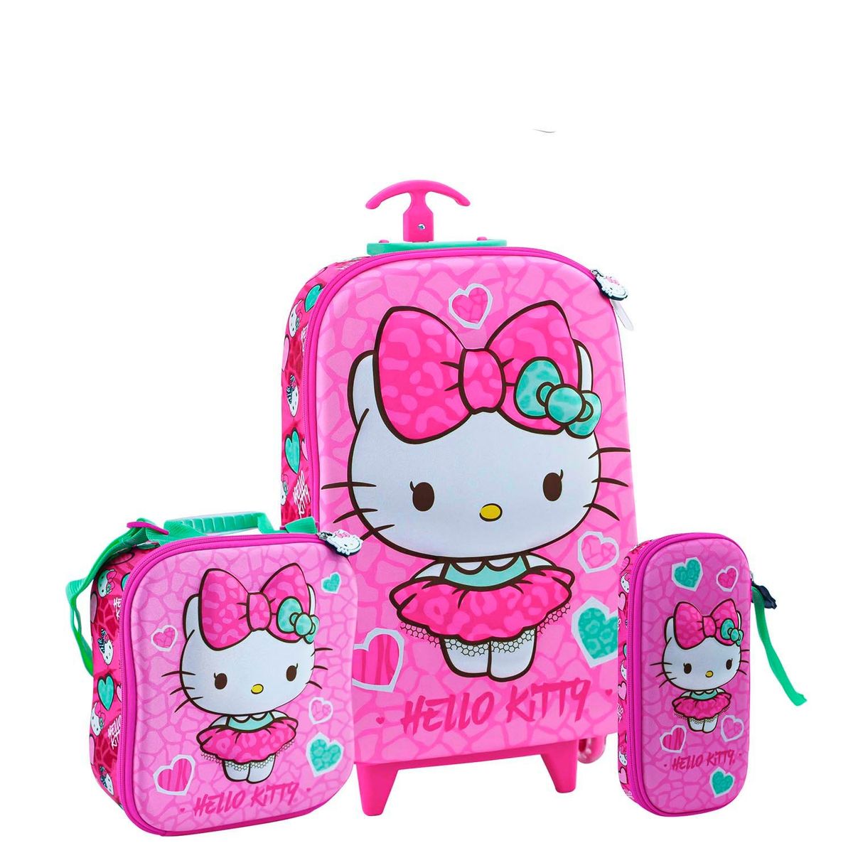 SCOOL - SET MOCHILA HELLO KITTY OFICIO MALETA ESCALADORA NIÑAS SCOOL FULL 3D