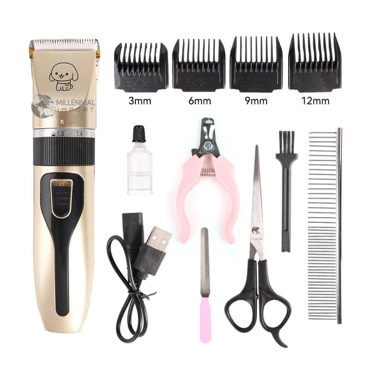 GENERICO - Set de Corte de Pelo para Mascota + Accesorios Completo