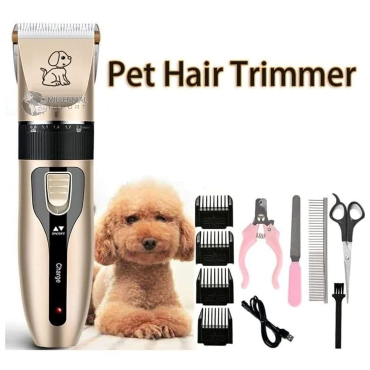 GENERICO - Kit Cortadora Silenciosa de Mascota + Accesorios Completos