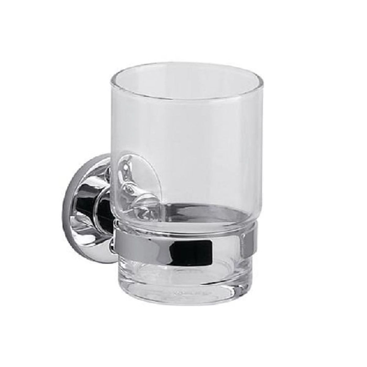 GENERICO - PORTA CEPILLO CROMADO CON  VASO DE VIDRIO