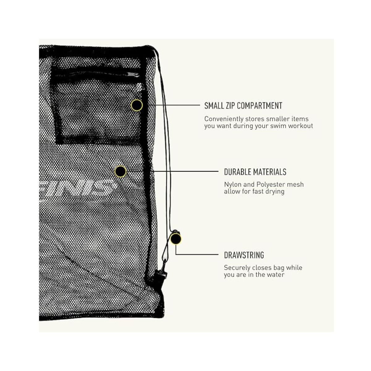 FINIS - BOLSA DE MALLA PARA EQUIPOS NEGRO FINIS