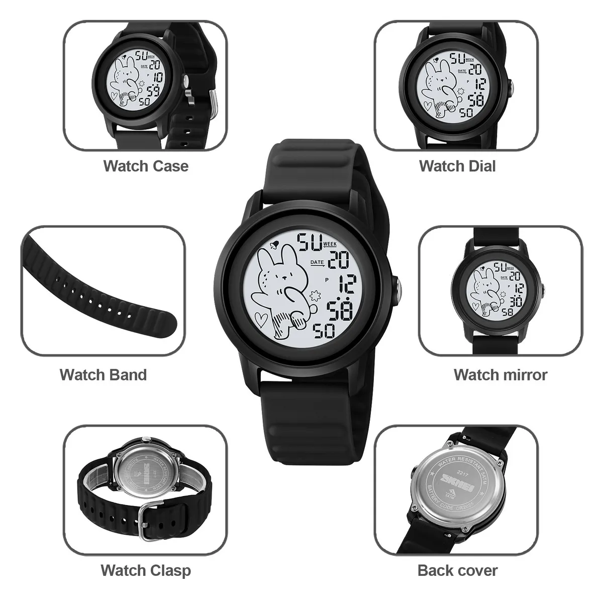 SKMEI - Reloj Skmei 2217 Negro para niñas y niños