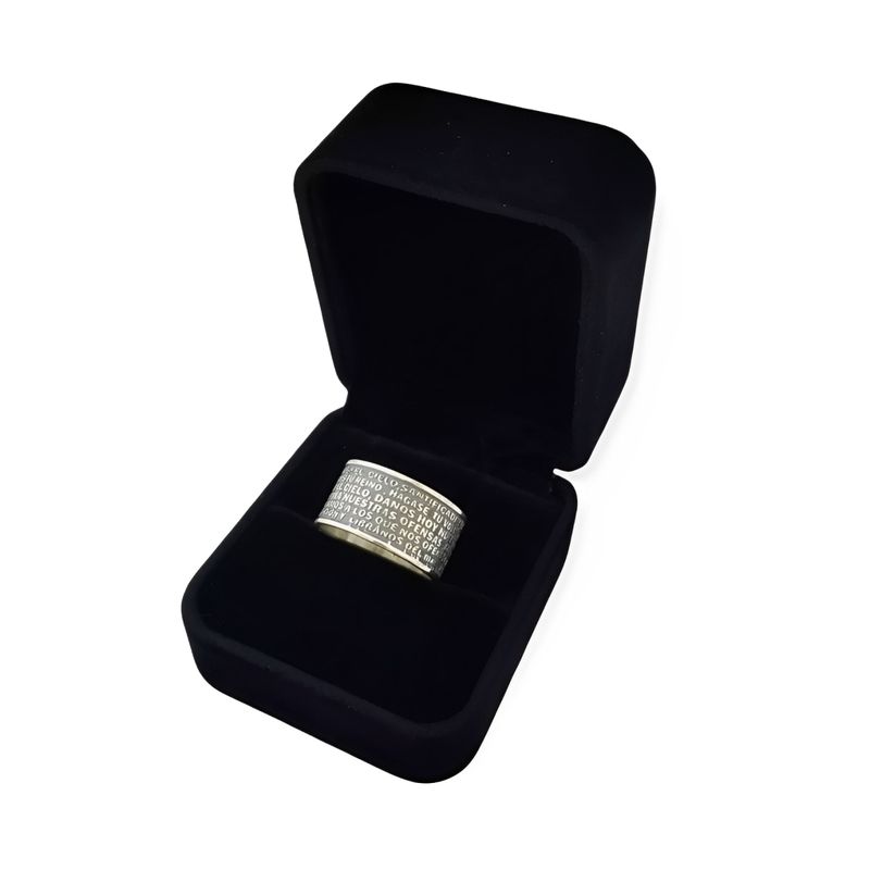 GENERICO - Anillo Hombre Padre Nuestro Religioso Joya Regalo Plata 950